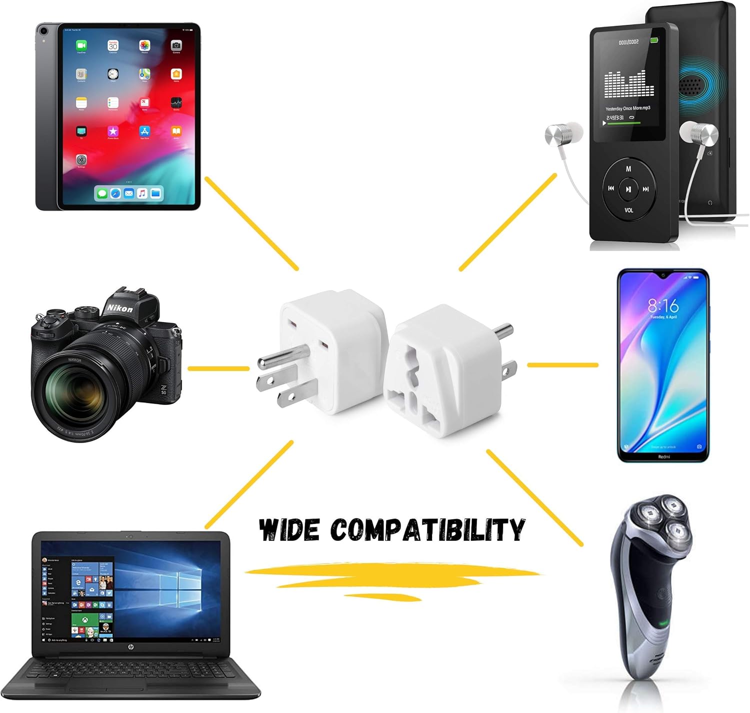 Bates- European Plug Adapter, 2 pc, Travel Adapter, US to Europe Plug Adapter, EU Adapter, Electrical Adapters, Converter Plug - Image 6